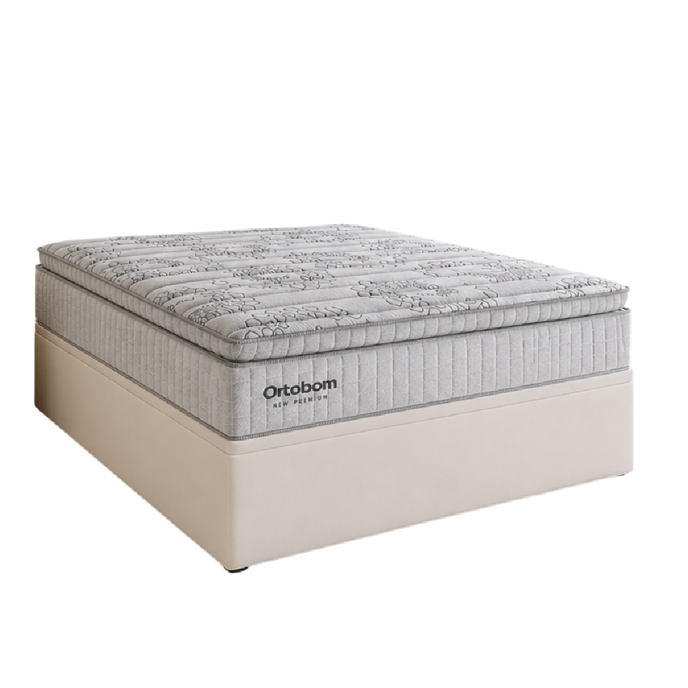 Cama Box Casal com Base Bau Courino D33 Molas Ensacadas Freedom 138x188x74,5 cm Ortobom