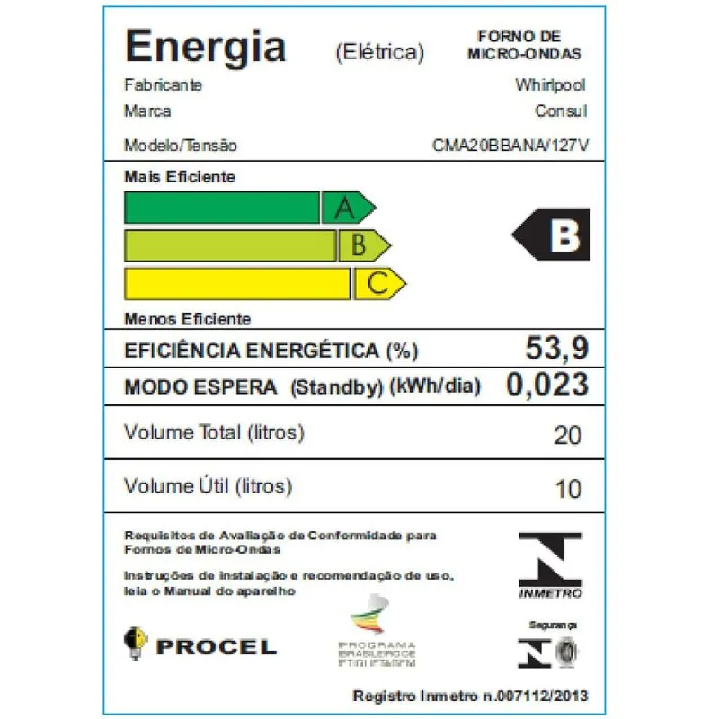 Micro-ondas Consul 20 Litros Branco 220V CMA20BB, , large image number 5