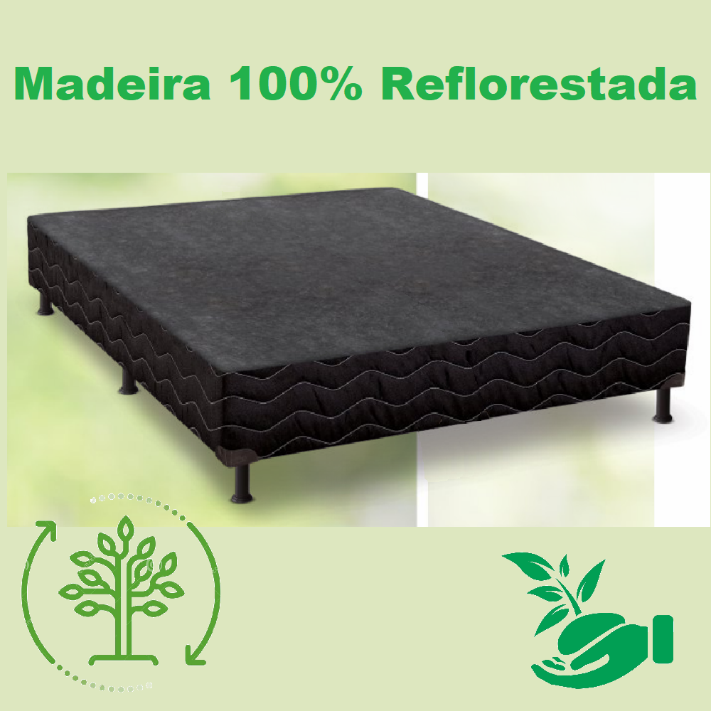 Cama Box Casal Base com Reconflex e Colchao Ortobom Light Ortopédico 2.4 188x138x65 cm, , large image number 2