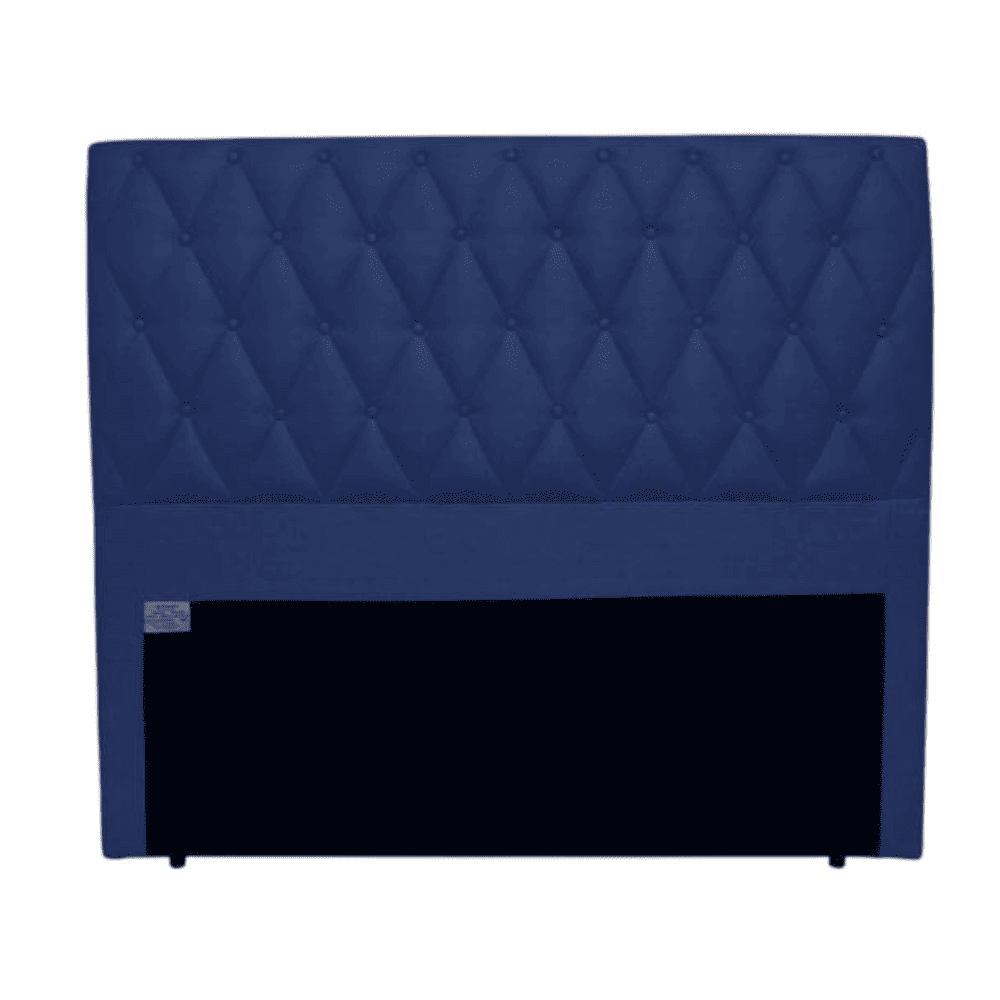 Cabeceira de Casal Estofada 140 cm Veludo Azul Ortomagic Excellence