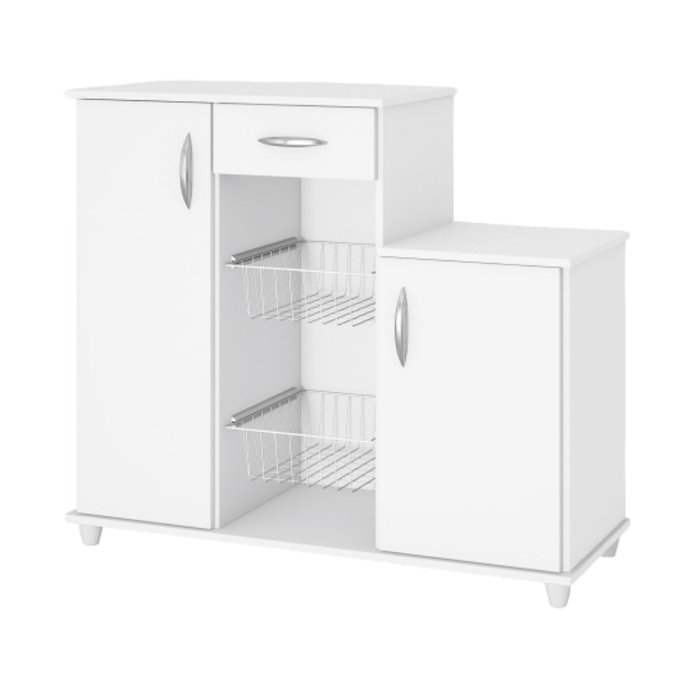 Fruteira de Chão para Cozinha 2 Portas 1 Gaveta Diva Branco