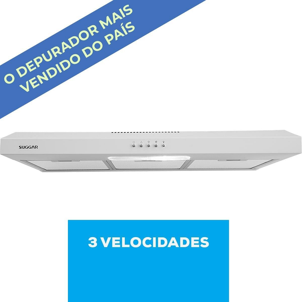 Depurador de Ar Suggar Slim 3 Velocidades DPS182BR 80cm Branco 220V, , large image number 2