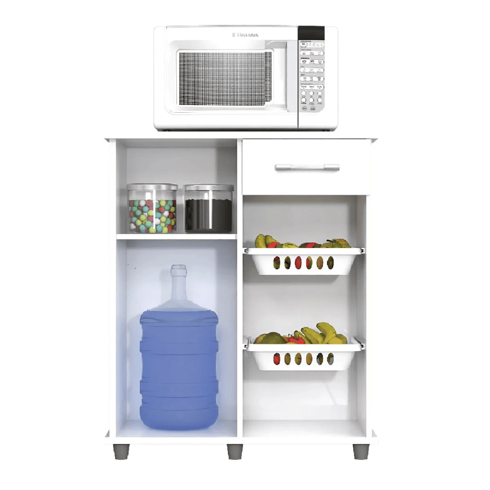 Fruteira de Ch&atilde;o para Cozinha 1 Porta 1 Gaveta Londres Magno - Branco, , large image number 2