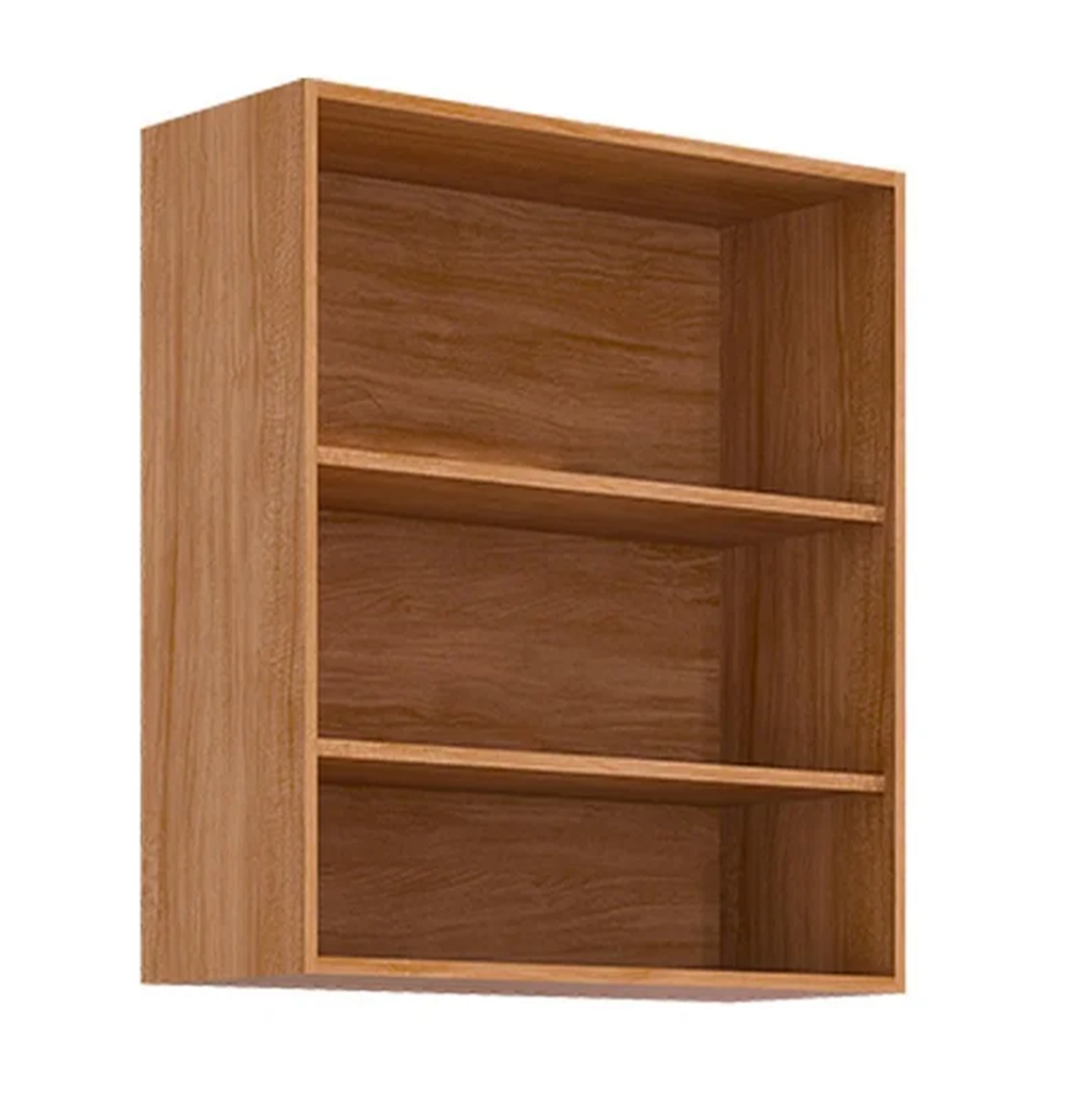 Armário de Cozinha Madeira com 2 Portas c/ Vidro Refleta 80cm MGM Cinamomo/Platino 100% MDF, , large image number 1