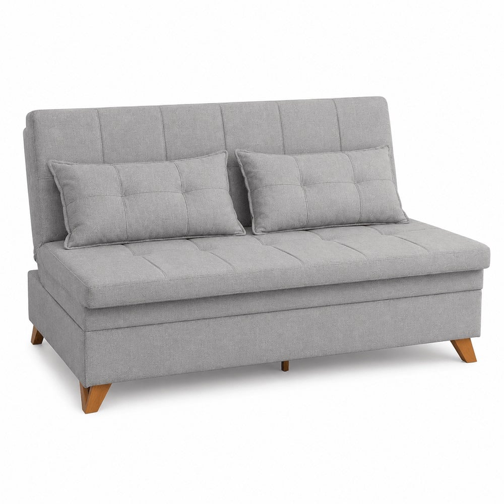 Sof&aacute; Cama 3 Lugares 1 Assento Camur&ccedil;a Cinza 184cm JA M&oacute;veis Mali