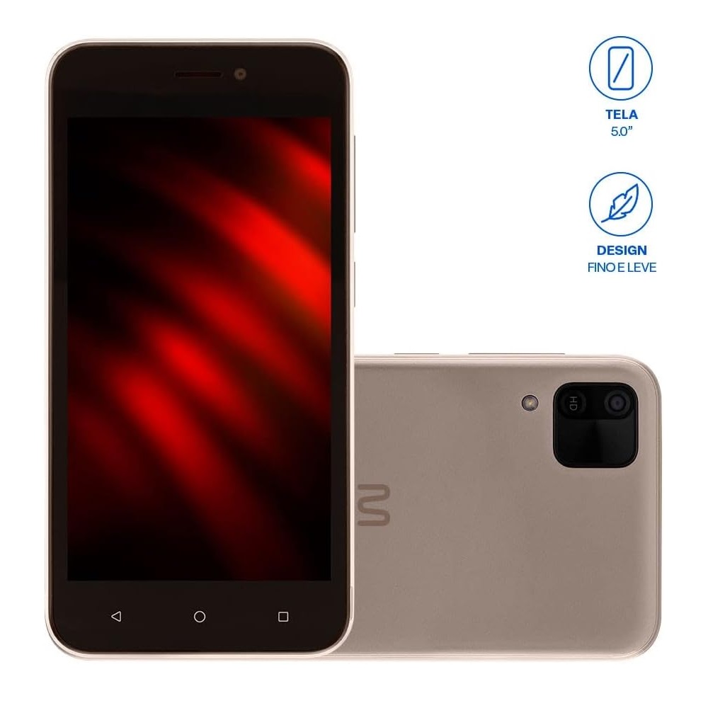 Smartphone Multilaser E2 Preto 32GB Câmera Dupla 2 Chips, Dourado, large image number 1