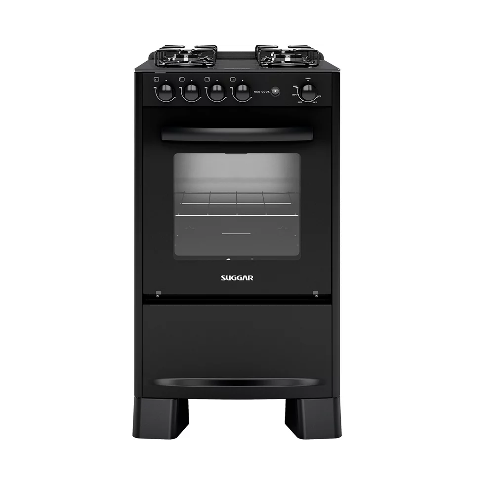 Fogão 4 Bocas Suggar Mesa de Vidro Preto Bivolt FGV410 Neo Cook, , large image number 1