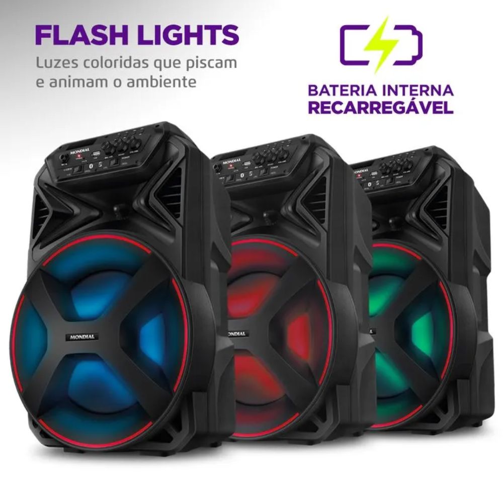 Caixa de Som Amplificada Mondial Bluetooth USB Rádio FM 250W Bivolt CM250, , large image number 4