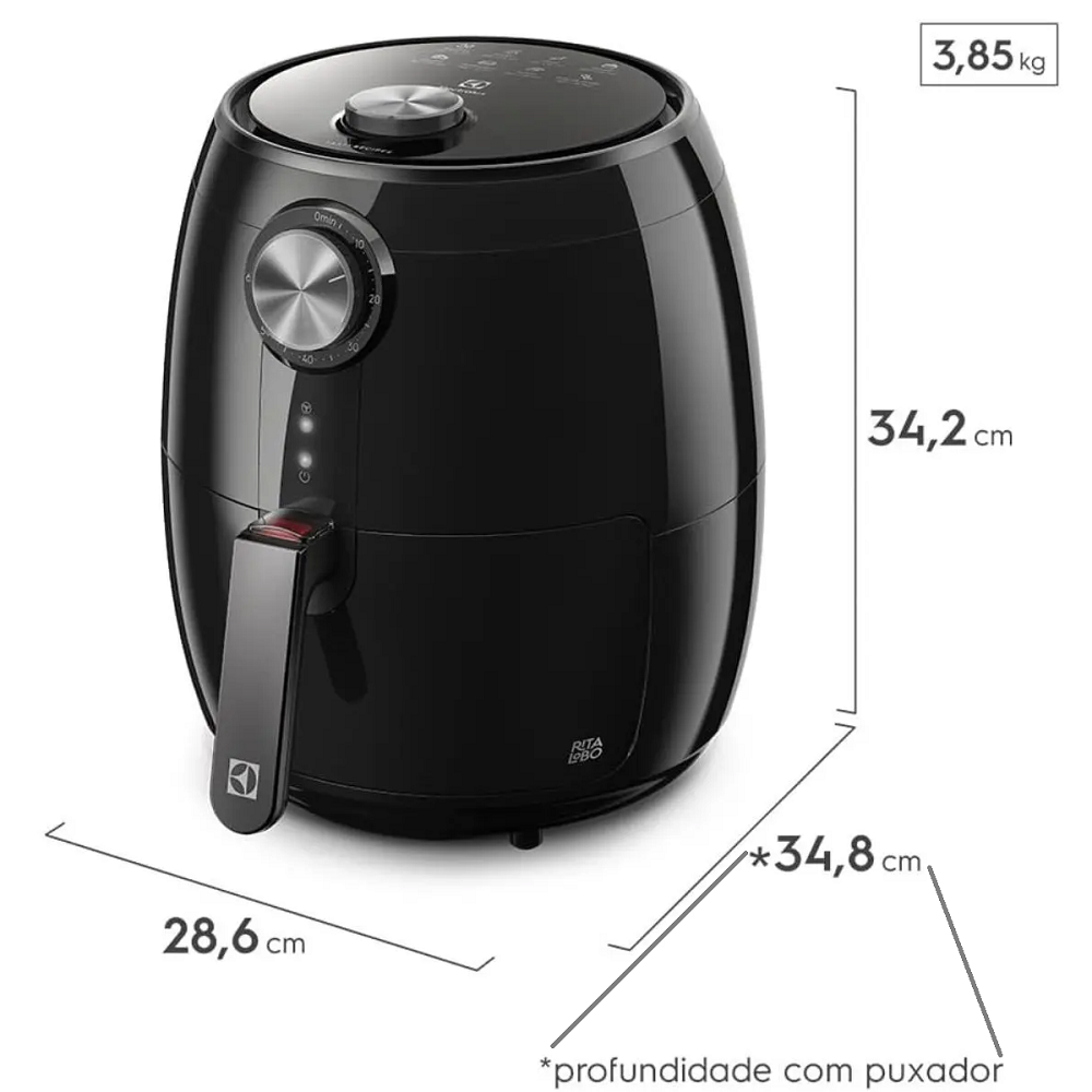 Fritadeira Elétrica Air Fryer Electrolux Sem Óleo 3,2 Litros Preta 220V EAF-15, , large image number 6