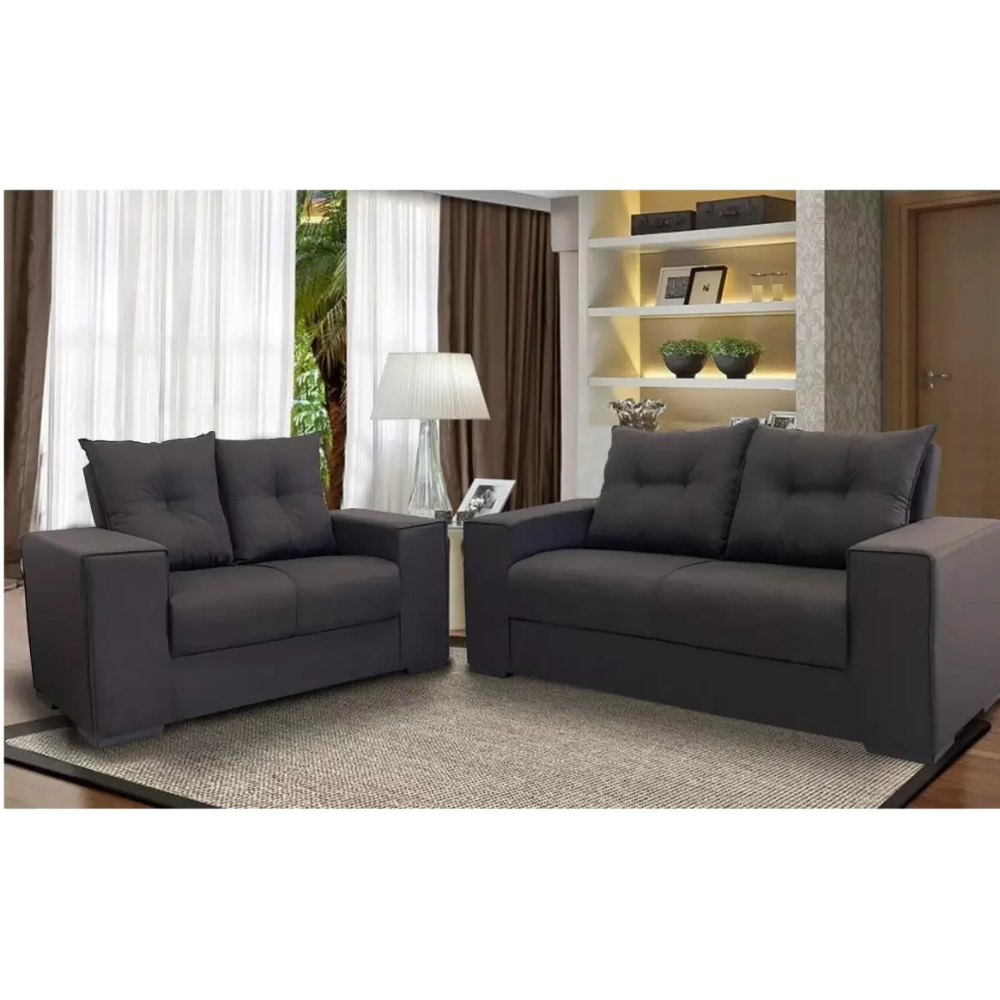 Conjunto de Sof&aacute; 2 e 3 Lugares Chumbo JW Santiago, , large image number 1