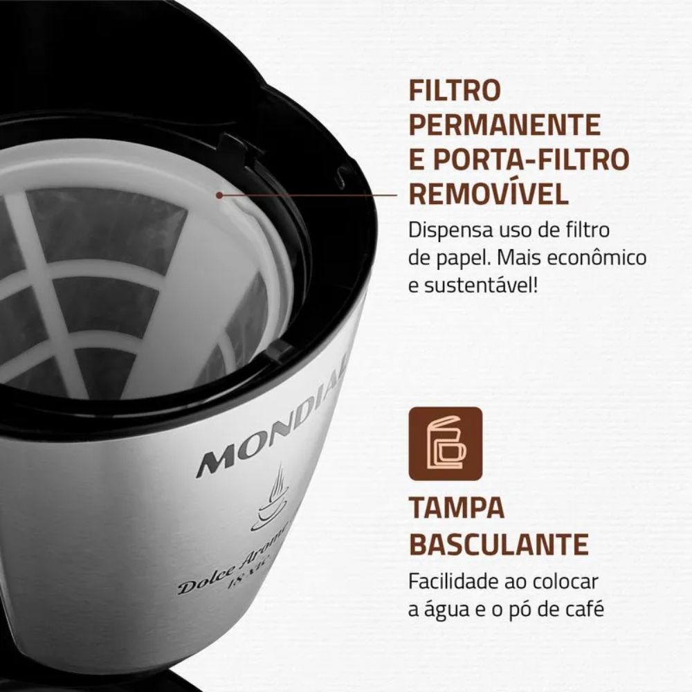 Cafeteira Mondial Dolce Arome C-30 18 Xícaras 220V Preto 550W, , large image number 3