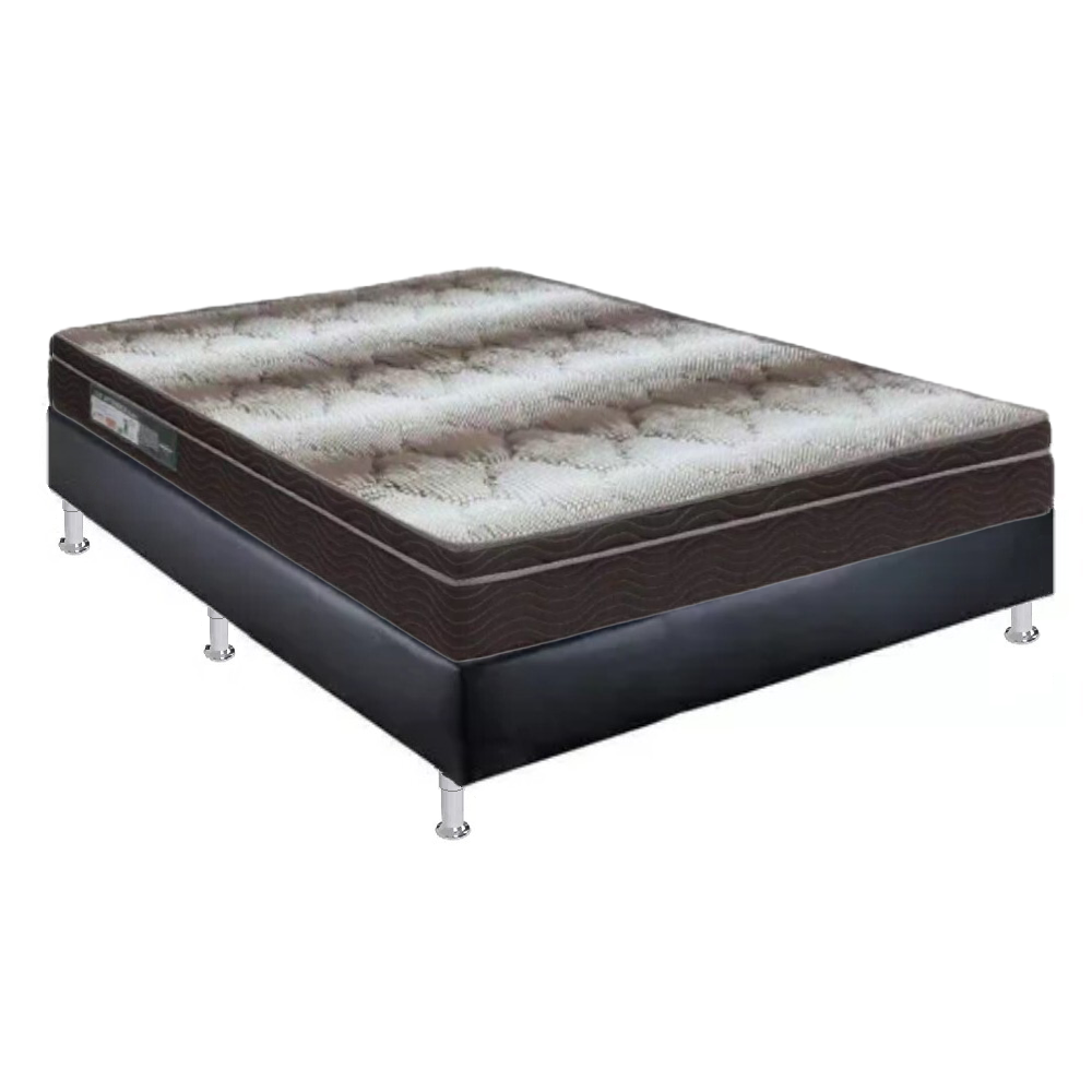 Cama Box Casal com Base Preta e Colchao Ortobom Light Ortopdico 2.4 188x138x65 cm