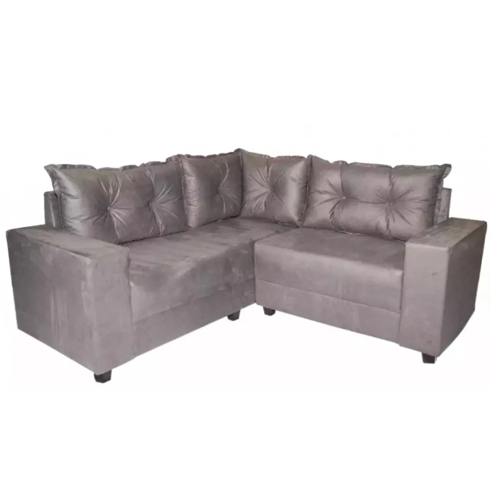 Sof&aacute; 4 Lugares de Canto Cinza 289 cm Movelpaz Belgrado