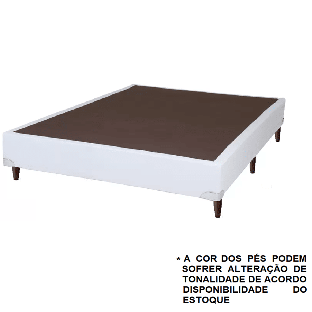 Cama Box Queen Colchao com Base Courino Branca D33 Molas Ensacadas Freedom 158x198x74cm Ortobom, , large image number 3