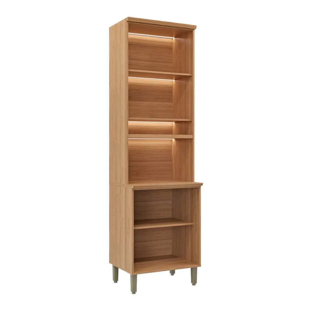 Cristaleira com LED 4 Portas Selene Nature/Off White Línea - 100% MDF, , large image number 1