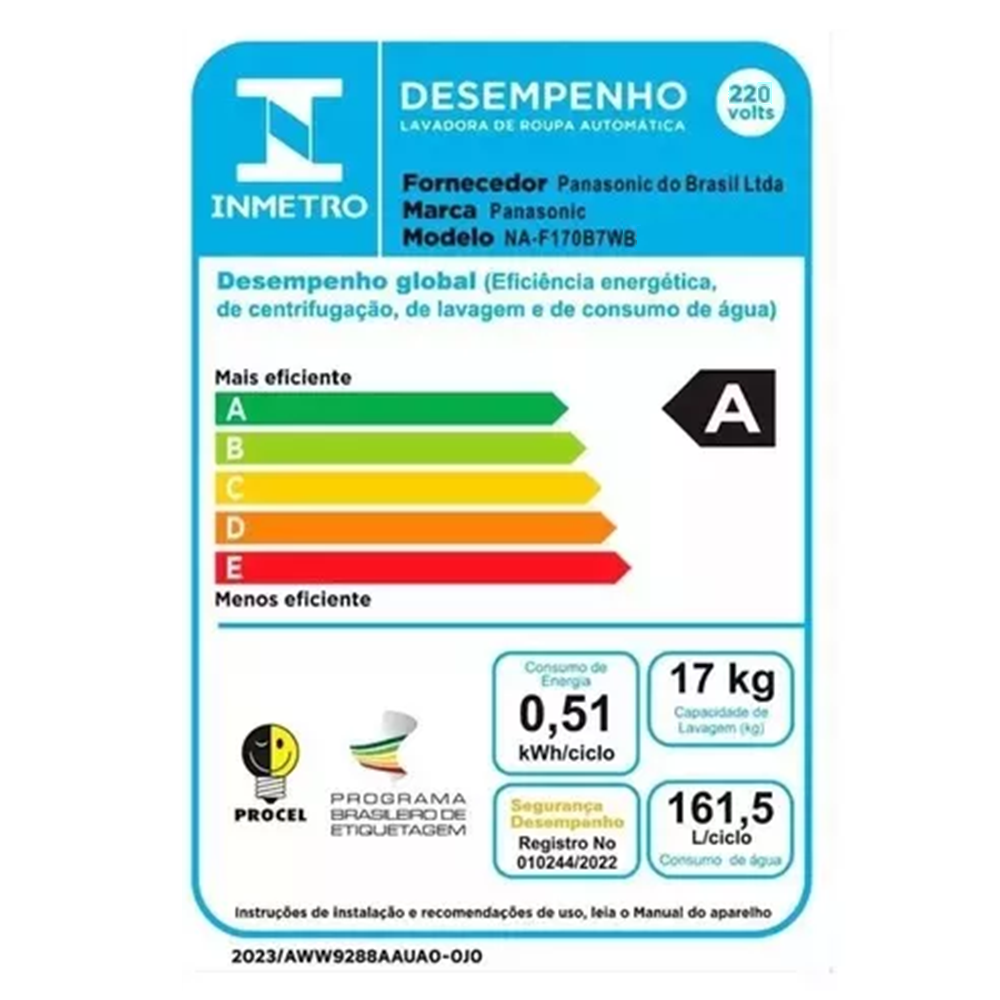 Máquina de Lavar Roupas Panasonic 17kg 220V NA-F170B7WB Branca, , large image number 6