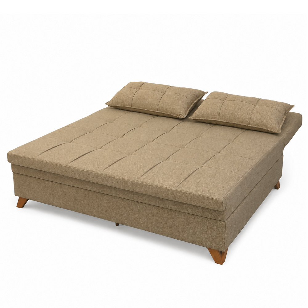Sof&aacute; Cama 3 Lugares 1 Assento Linho Mali Caramelo 184cm JA M&oacute;veis Mali, , large image number 1