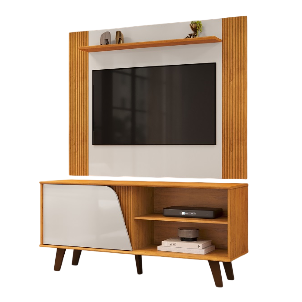 Rack com Painel para TV At&eacute; 43 Polegadas Cedro/Bali DJ Iris
