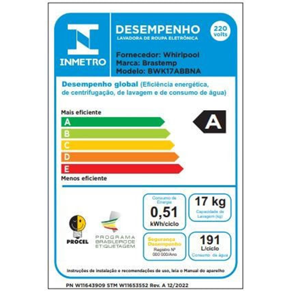 Máquina de Lavar Roupas Brastemp 17kg 220V BWK17ABBNA Branca, , large image number 6