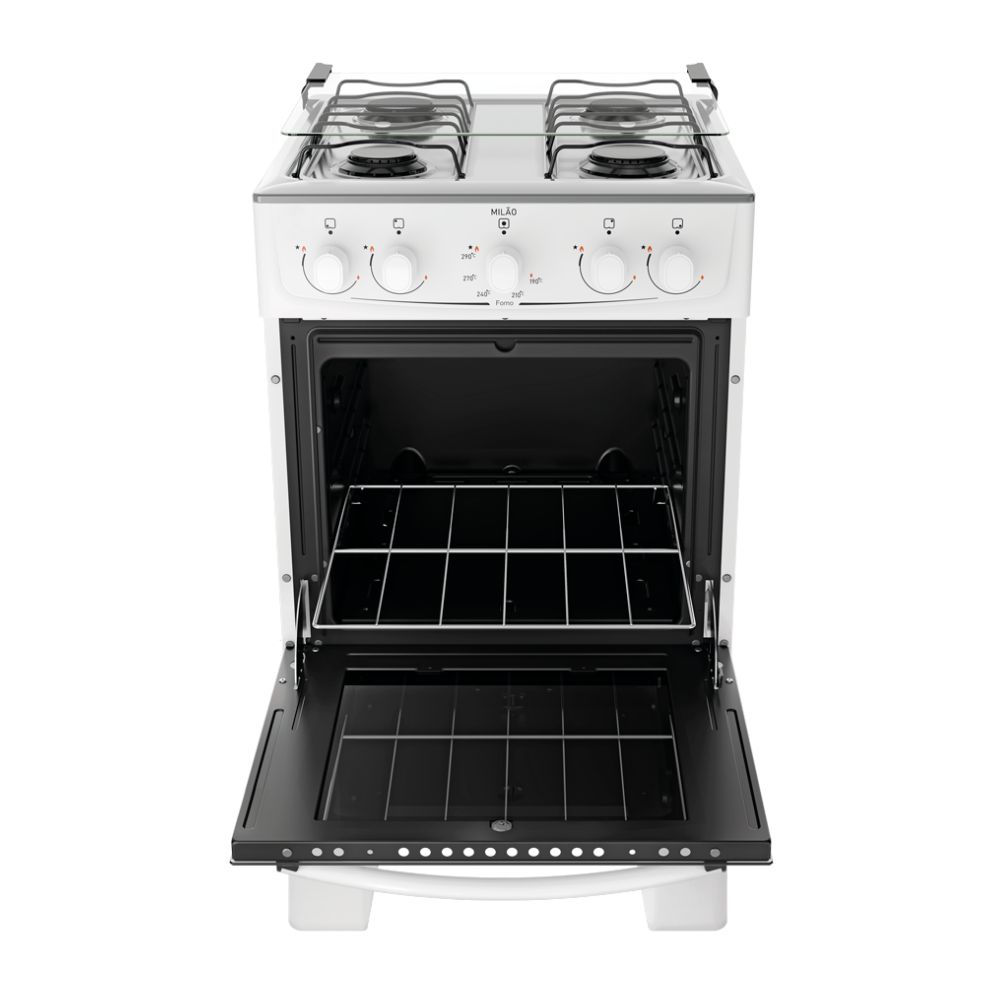 Fogão 4 Bocas Atlas Mesa Inox Acendimento Manual Branco Milão, , large image number 2
