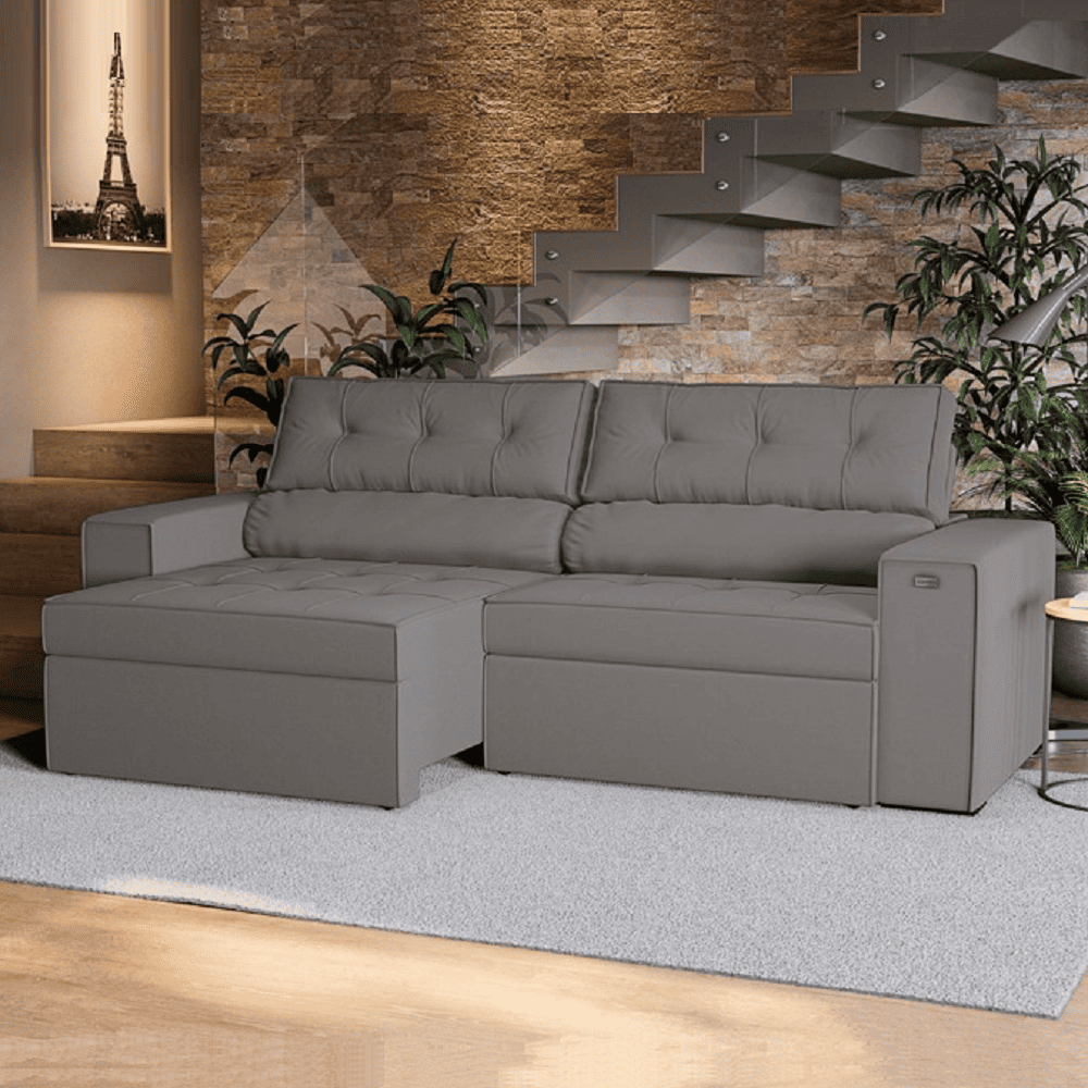 Sof&aacute; Desmont&aacute;vel e Articulado em 6 Posi&ccedil;&otilde;es 2 Lugares 250 cm Tit&acirc;nio Kappeberg Lanus, , large image number 1