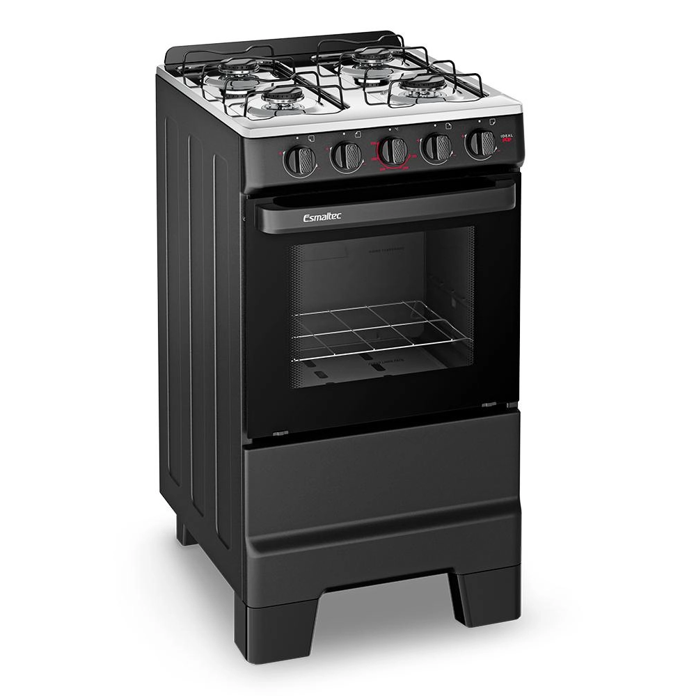 Fogão 4 bocas Esmaltec Mesa de Inox Preto Ideal Pop F4ISB 4120, , large image number 2