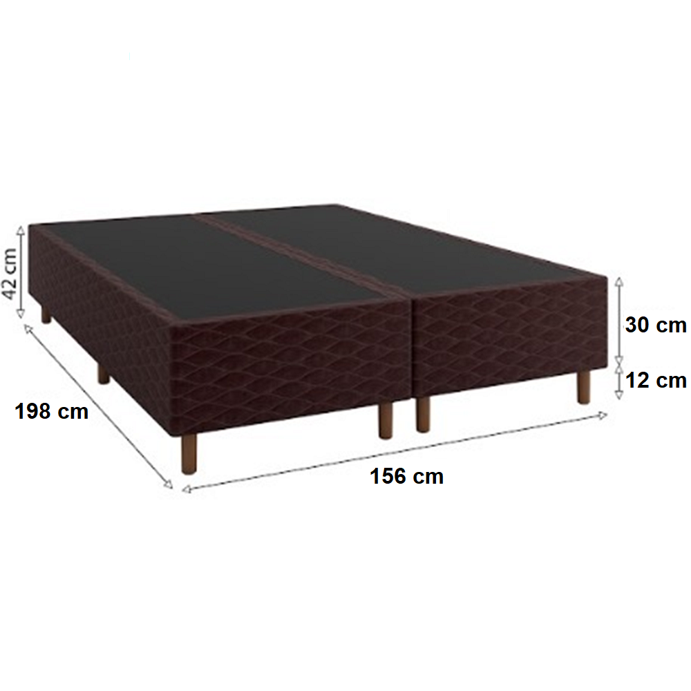 Base Cama Box Queen Real Firm Vinho 156x198x42 cm Umaflex, , large image number 1
