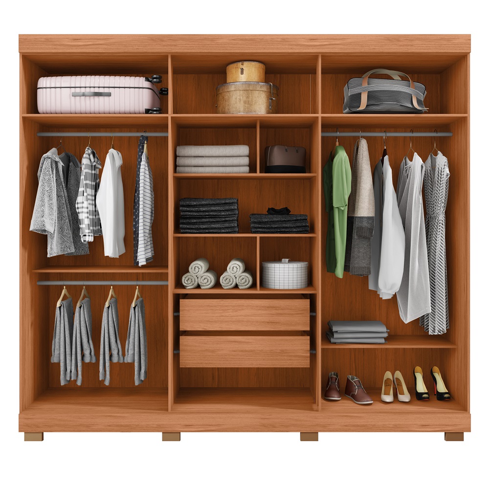 Guarda-Roupa Casal 6 Portas 2 Gavetas Freij&oacute;/Off White Caemmun Eden Lux 2.3, , large image number 4