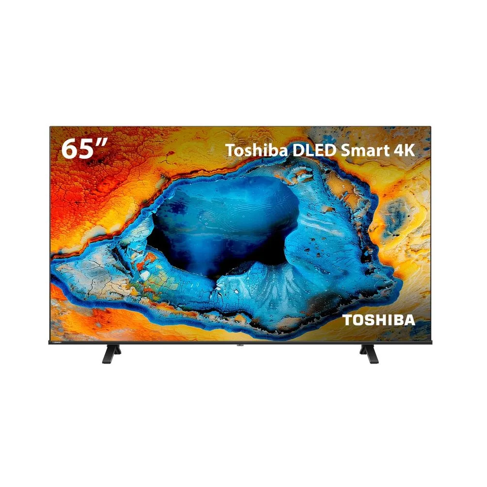 Smart TV 65 Polegadas Toshiba DLED 4K Wi-Fi Processador Engine ZR VIDAA 3 HDMI 2 USB TB032M