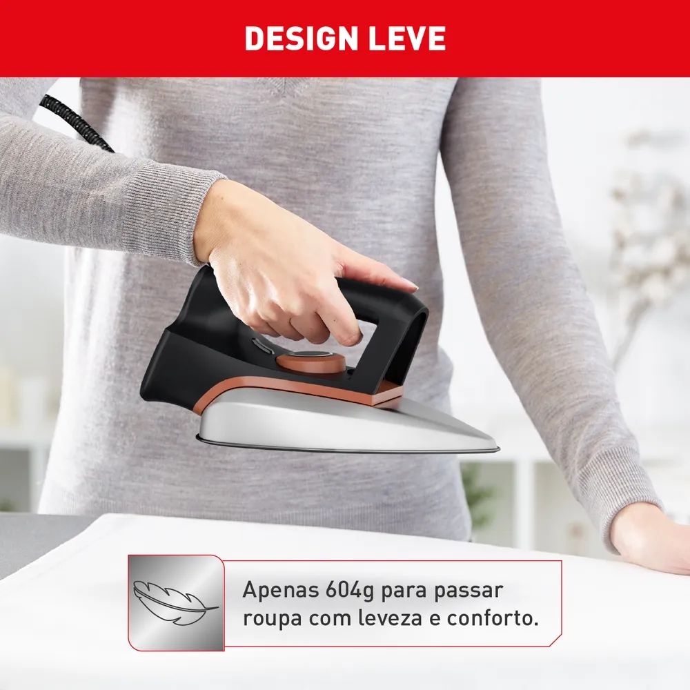 Ferro De Passar Roupa a Seco Arno Drygliss 220V com Base Antiaderente FS31 1100W Preto, , large image number 4