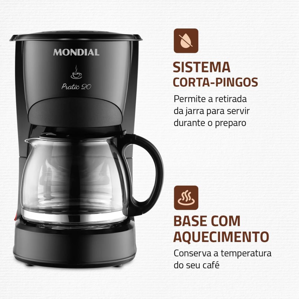Cafeteira Elétrica Mondial Preta 20 Xícaras 220V CN-01-20X, , large image number 3