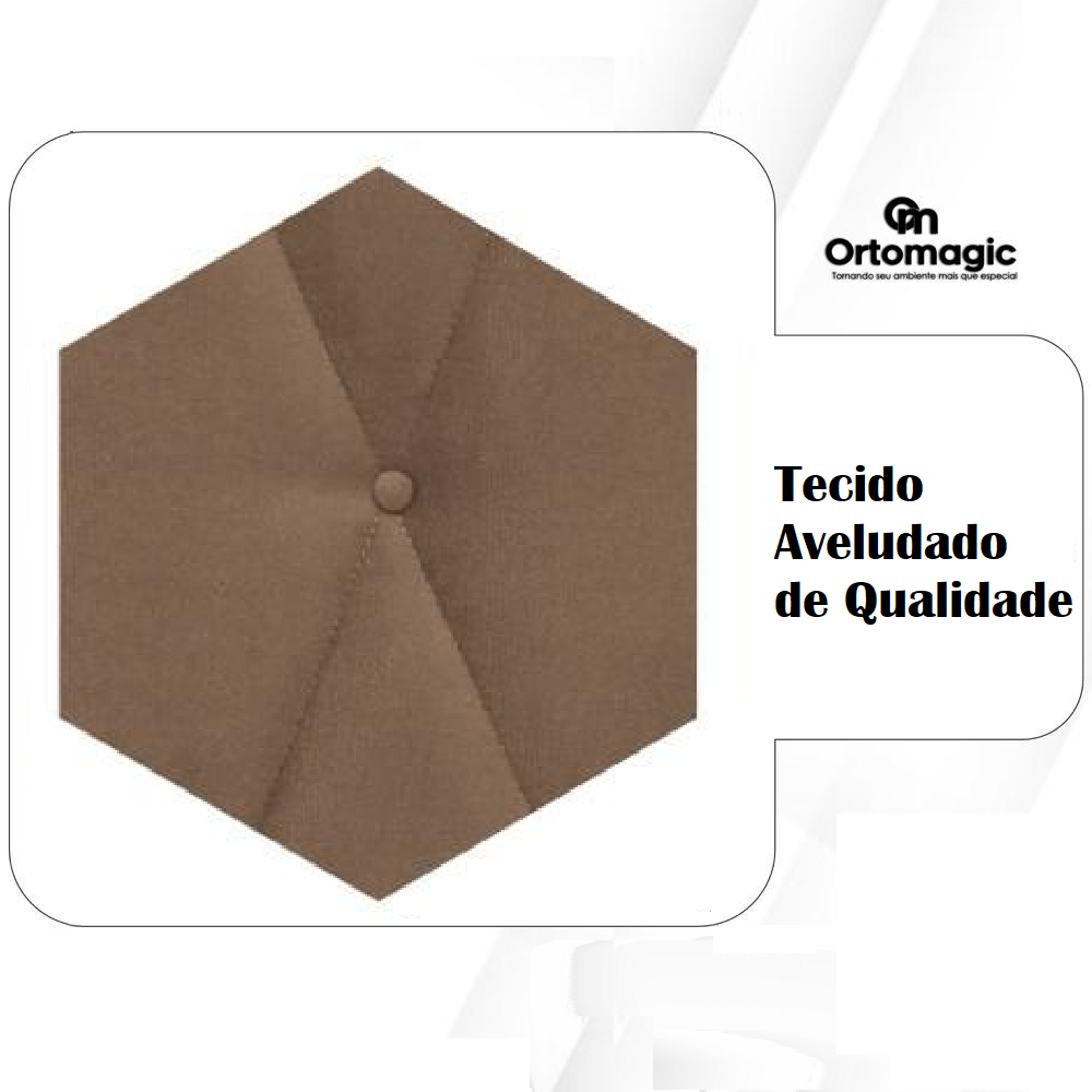 Cabeceira de Casal Estofada 140 cm Veludo Marrom Ortomagic Bahamas, , large image number 1
