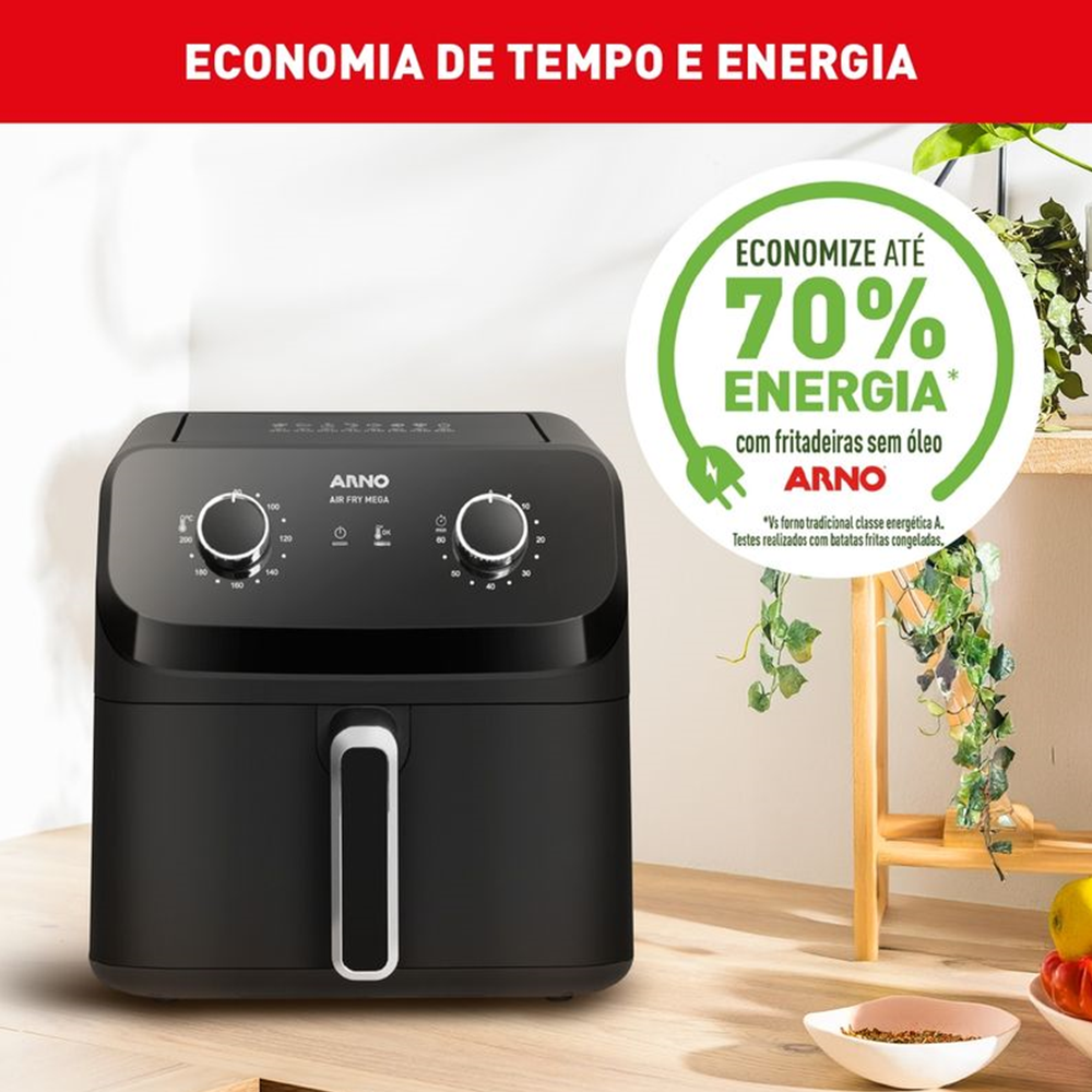 Fritadeira Elétrica Air Fryer Arno Sem Óleo 7,5 Litros 220V 1700W Mega AFM7 Preta, , large image number 5