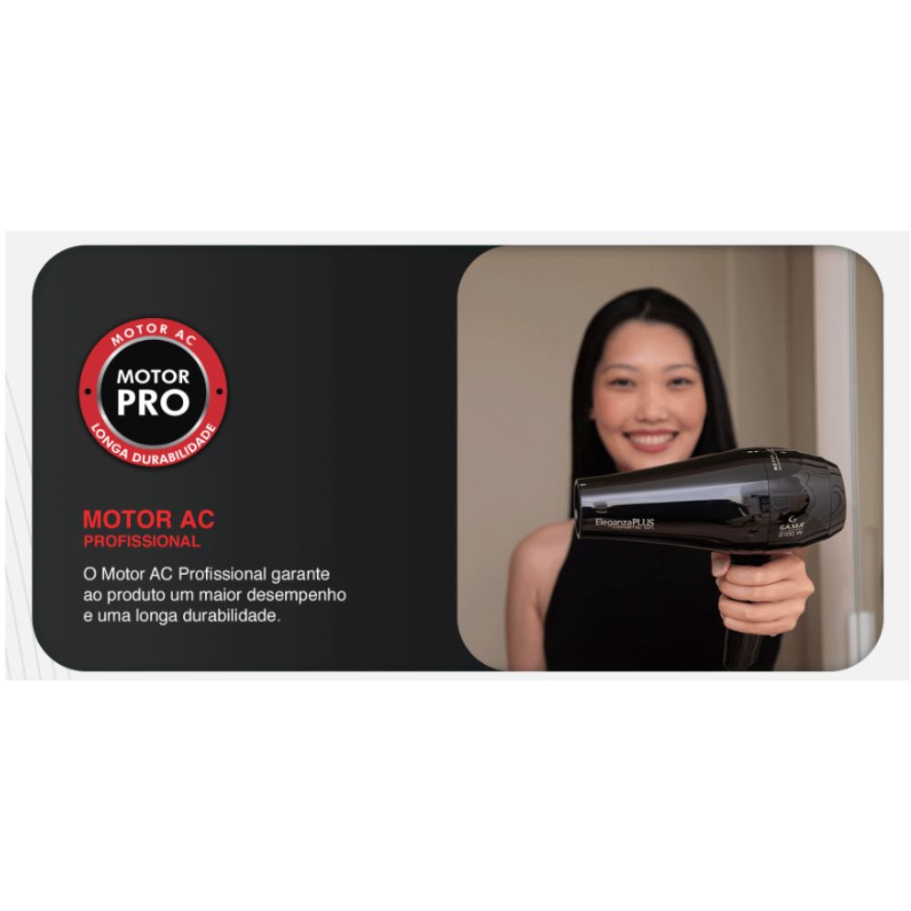 Secador de Cabelo Gama Eleganza Plus BECHD02794 Preto 2 Velocidades 2100W 220V, , large image number 8