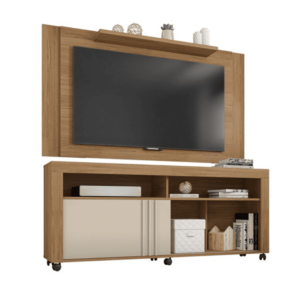 Rack com Painel Extens&iacute;vel para Tv at&eacute; 55 Polegadas Marrom Caemmun Multiplus, , large image number 0
