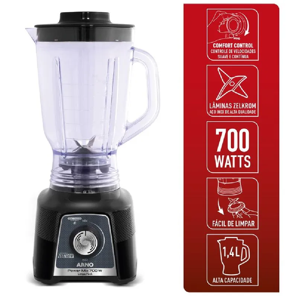 Liquidificador Arno Power Mix LQ35 com 15 Velocidades 700W  Preto 220V, , large image number 2