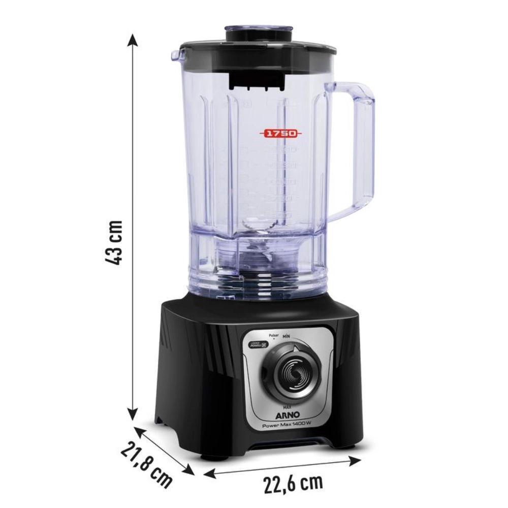 Liquidificador Arno Power Max LN65 com Confort Control 1400W Preto 220V, , large image number 5
