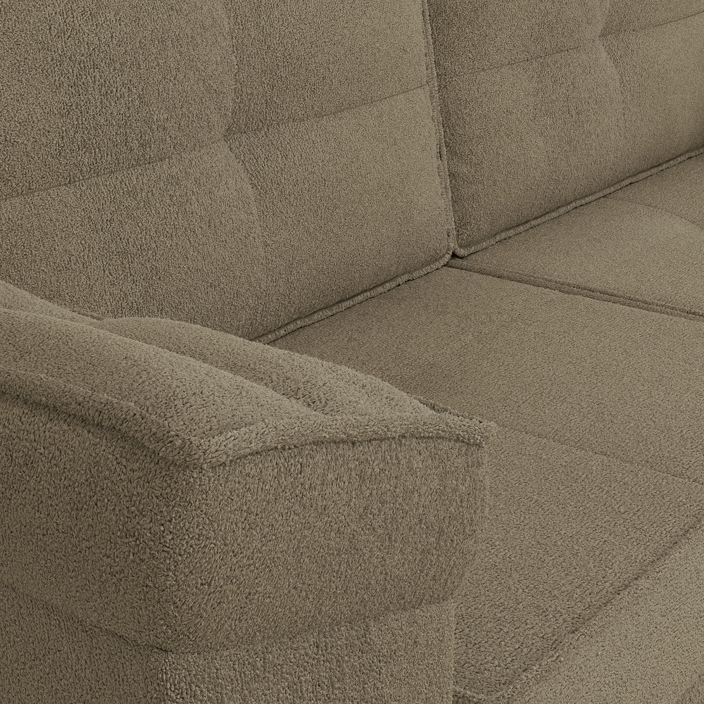 Sofá 3 Lugares 2 Assentos Boucle Marrom 210 cm Kappesberg Hélios, , large image number 2