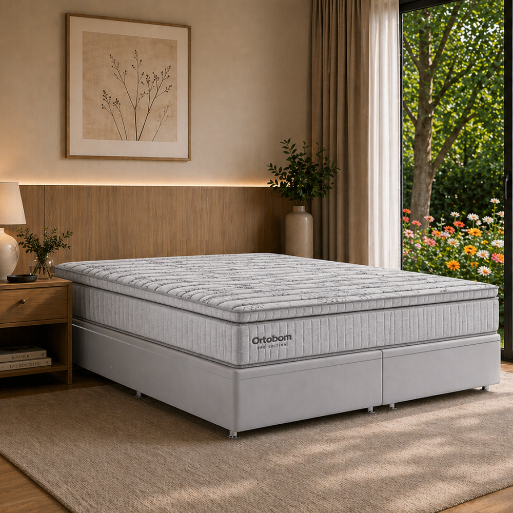 Cama Box Queen com Base Bau Courino D33 Molas Ensacadas Freedom 158x198x74,5 cm Ortobom, , large image number 1