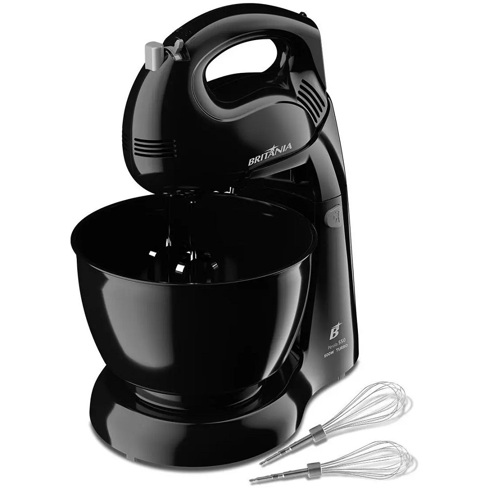 Batedeira Britânia Preta 4 Velocidades 500W 220V Pérola 550PR, , large image number 1
