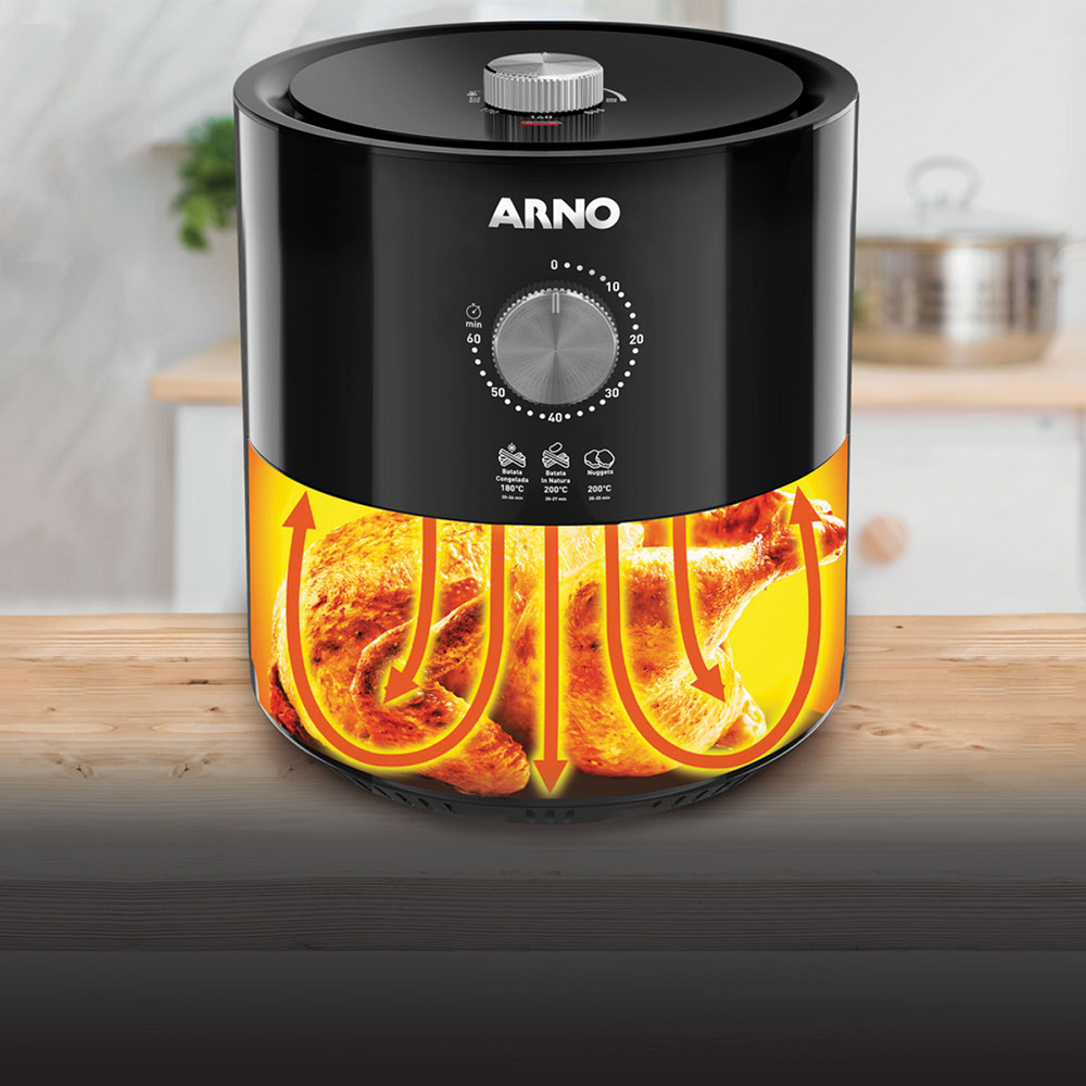 Fritadeira Elétrica Air Fryer Arno Sem Óleo 4,2 Litros 220V 1490W Preta Meca UFRP, , large image number 3