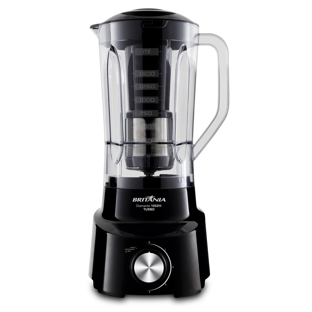 Liquidificador Britânia Diamante 800 Turbo com 4 Velocidades 1050W Preto 220V, , large image number 0