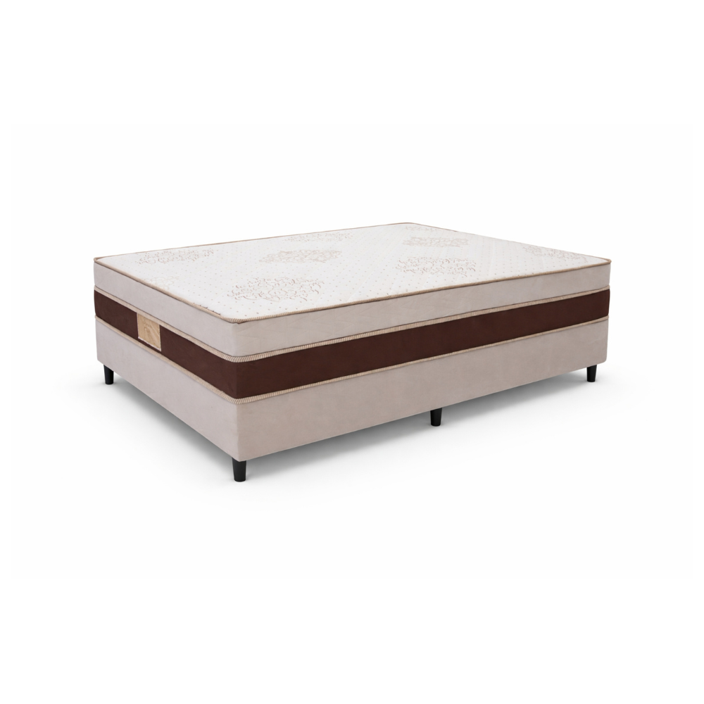 Cama Box Conjugada Solteir&atilde;o Molas Ensacadas Tucson Gray 188x88x64 cm Caza Nobre