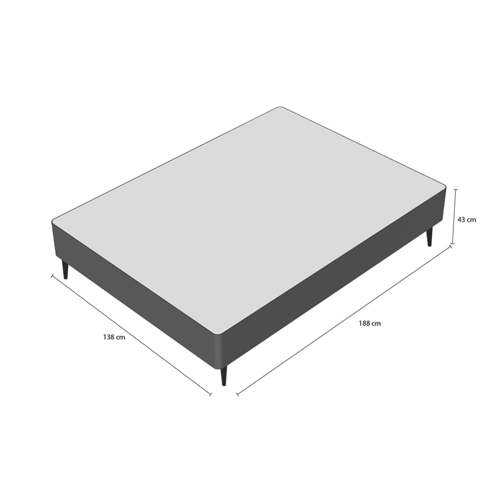 Base Cama Box Casal Sommier Corino Branco 188x138x30 cm Ortobom, Branco, large image number 8