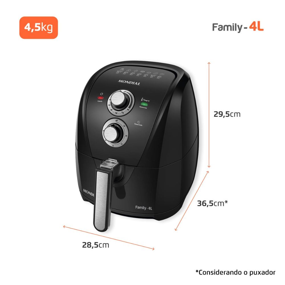 Fritadeira Elétrica Air Fryer Mondial Sem Óleo 4L 220V  AFN-40 BFS, , large image number 7