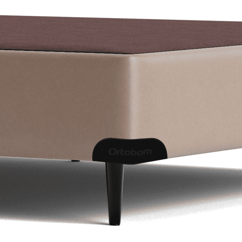 Base Cama Box Casal Sommier Corino Bege 188x138x42 cm Ortobom, , large image number 4