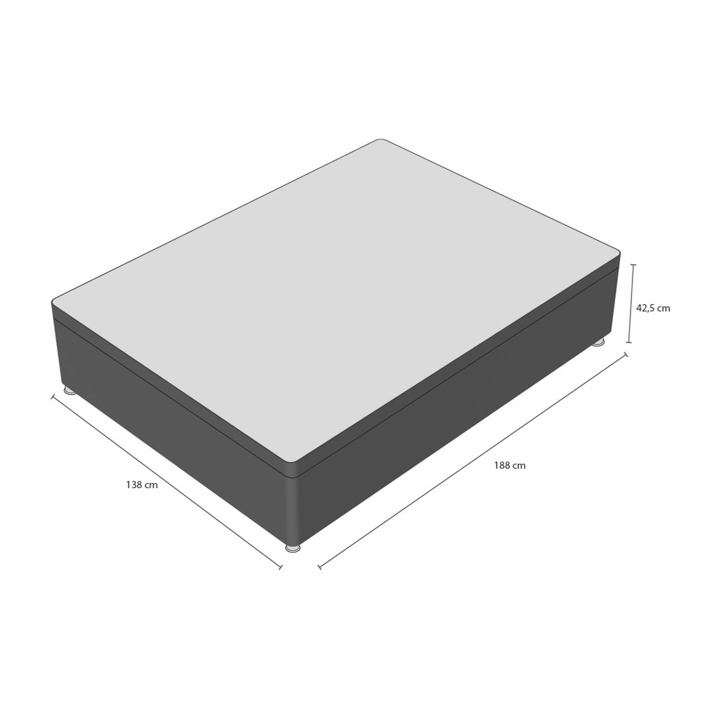 Base Cama Box Casal com Ba&uacute; Physical Corino Preto 188x138x42,5 cm Ortobom, , large image number 7