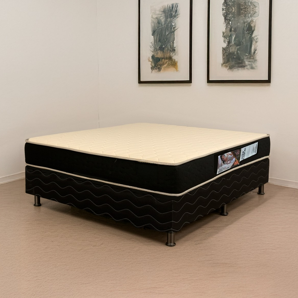 Conjunto Box Casal Colchao Espuma D 33 Lotus Caza Nobre com Base Reconflex 138x188x62, , large image number 1
