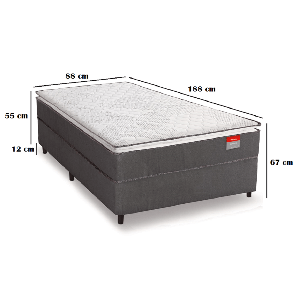 Cama Box Solteiro Conjugada Espuma com Pillow Avance 88x188x67 Reconflex, , large image number 3