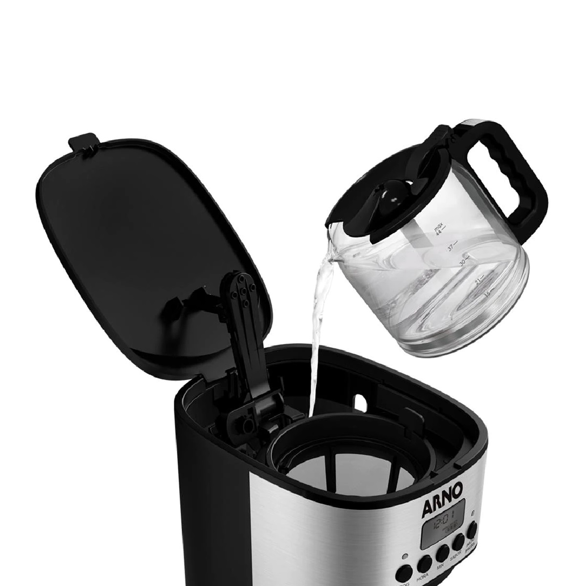 Cafeteira Elétrica Arno Preta/Inox 45 Xícaras New Element 220V, , large image number 1